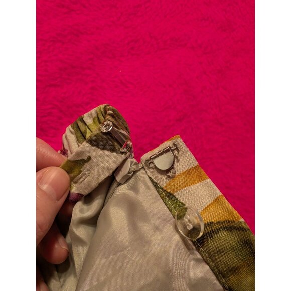 Talbots Woman Silk Linen Blend Floral Midi Skirt Size 14W Tropical Y2K - Picture 4 of 7